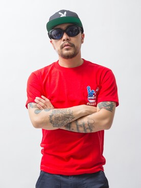 「FUCT」｜「アイテム（キャップ）」を使った、hideandrideさん（メンズ・170cm）の夏コーディネート