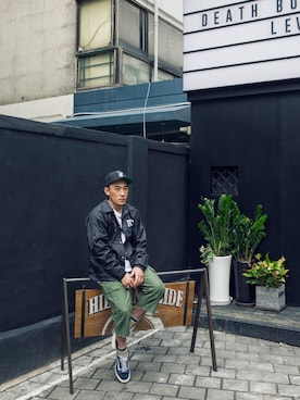 「fuct（ファクト）のアイテム（ジャケット/アウター）」を使った、hideandrideさん（メンズ・166cm）の秋コーディネート