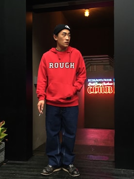 「fuct（ファクト）のアイテム（帽子）」を使った、hideandrideさん（メンズ・166cm）の秋コーディネート