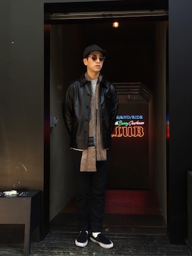 「fuct（ファクト）のアイテム（ジャケット/アウター）」を使った、hideandrideさん（メンズ・177cm）の秋コーディネート