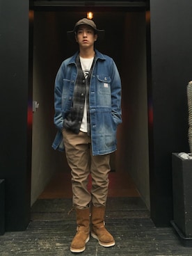 「fuct（ファクト）のアイテム（ジャケット/アウター）」を使った、hideandrideさん（メンズ・177cm）の秋コーディネート