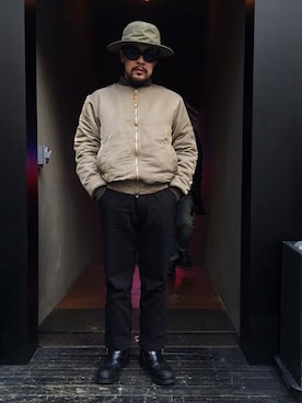 「OLD JOE & CO.（オールドジョーアンドコー）のアイテム（ジャケット/アウター）」を使った、hideandrideさん（メンズ・170cm）の秋コーディネート