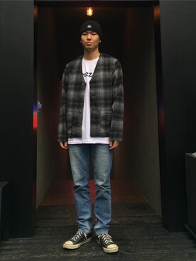 「fuct（ファクト）のアイテム（ジャケット/アウター）」を使った、hideandrideさん（メンズ・177cm）の冬コーディネート