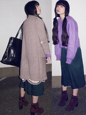 「DRIES VAN NOTEN（ドリスヴァンノッテン）のアイテム（バッグ）」を使った、eriさん（レディース・160cm）の秋コーディネート