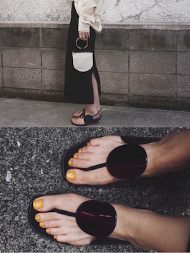 「DRIES VAN NOTEN（ドリスヴァンノッテン）のアイテム（サンダル）」を使った、eriさん（レディース・161cm）の夏コーディネート