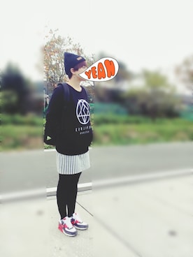 「Deviluse（Deviluse）のアイテム（スウェット）」を使った、chamuさん（レディース・161cm）の秋コーディネート