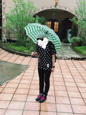 「バンT」｜「アイテム（ハンチング/ベレー帽）」を使った、chamuさん（レディース・161cm）の夏コーディネート