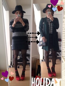 「one way（ワンウェイ）のアイテム（ダウンジャケット/コート）」を使った、KONOMIさん（レディース・158cm）の秋コーディネート