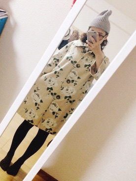 「Aラインコート」｜「アイテム（帽子）」を使った、ぴよすけ☺︎さん（レディース・150cm）の秋コーディネート