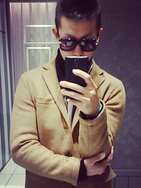 「アイテム（チェスターコート）」を使った、MASAKIさん（メンズ・182cm・10代）の冬コーディネート