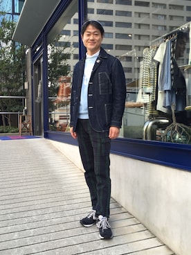 「BLUE BLUE（ブルーブルー）のアイテム（ニットキャップ/ビーニー）」を使った、vmdlighthouseさん（メンズ・178cm）の春コーディネート