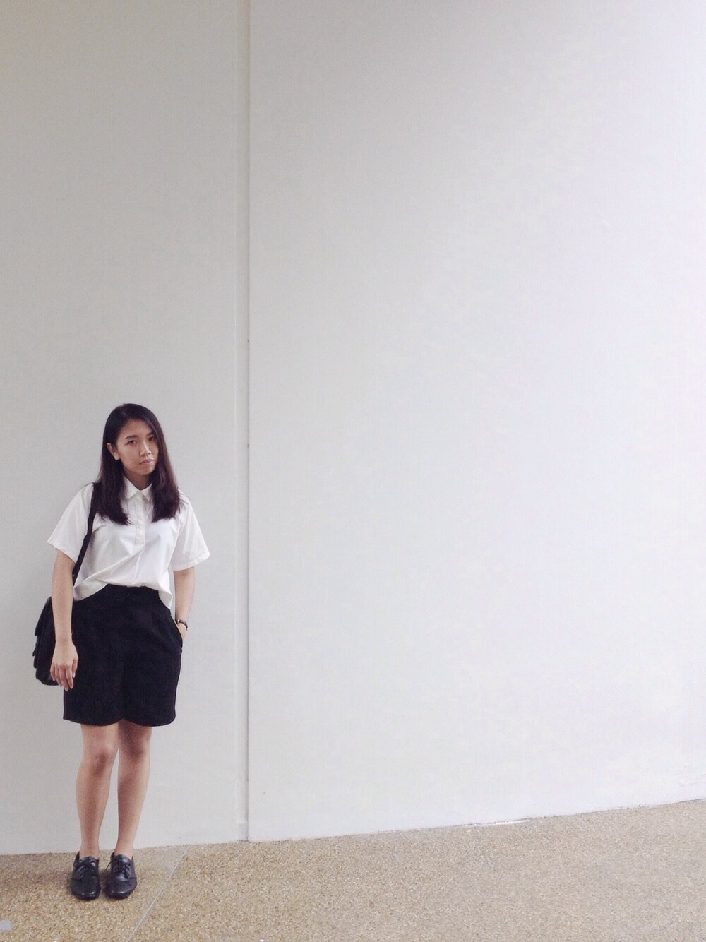 「monochrome」｜「TOPSHOPのアイテム（その他パンツ、ブラック系）」を使った、wanyeeさん（レディース・155cm）の夏コーディネートの1枚目の写真