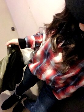 「Ungrid（アングリッド）のインディゴフレイドヘムストスリ（デニムパンツ）」を使った、ｍａｒｉさん（レディース・159cm）の秋コーディネート