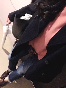 「Ungrid（アングリッド）のインディゴフレイドヘムストスリ（デニムパンツ）」を使った、ｍａｒｉさん（レディース・159cm）の冬コーディネート