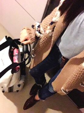 「Ungrid（アングリッド）のインディゴフレイドヘムストスリ（デニムパンツ）」を使った、ｍａｒｉさん（レディース・159cm）の冬コーディネート