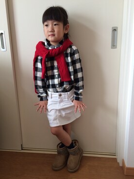 「アイテム（ブーツ）」を使った、m.さん（キッズ・110cm）の秋コーディネート