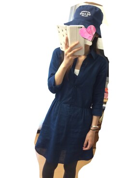 「デイリーカジュアル」｜「アイテム（シャツワンピース）」を使った、kana.oさん（レディース・154cm）の秋コーディネート