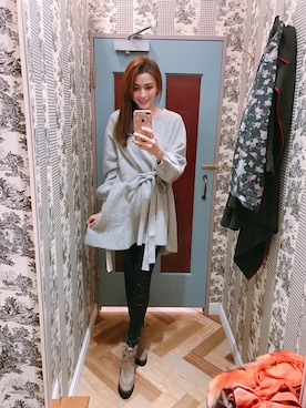 「SNIDEL（スナイデル）のアイテム（チュニック）」を使った、Abby 馮媛甄さん（レディース・158cm）の秋コーディネート