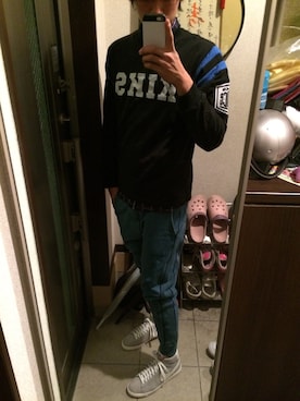 「KIKS TYO（キックスティーワイオー）のアイテム（スウェット）」を使った、TAKUさん（メンズ・182cm）の春コーディネート