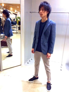 「HAMNETT（ハムネット）のアイテム（シューズ）」を使った、潤さん（メンズ・175cm）の春コーディネート
