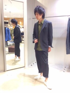「HAMNETT（ハムネット）のアイテム（テーラードジャケット）」を使った、潤さん（メンズ・175cm）の夏コーディネート