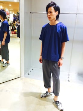「HAMNETT（ハムネット）のアイテム（パンツ）」を使った、潤さん（メンズ・175cm）の夏コーディネート