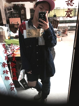 「RIPNDIP（リップンディップ）のアイテム（その他）」を使った、李宜庭さん（レディース・165cm）の春コーディネート