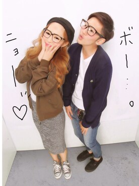 「WEGO（ウィゴー）のアイテム（ジャケット/アウター、グリーン系）」を使った、m o m o さん（レディース・158cm）の秋コーディネート