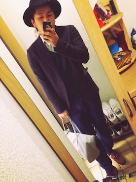 「YEVS（イーブス）のアイテム（シューズ）」を使った、RYO HIJIRIさん（メンズ・174cm）の冬コーディネート