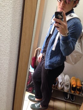 「YEVS（イーブス）のアイテム（ブルゾン）」を使った、RYO HIJIRIさん（メンズ・174cm）の春コーディネート