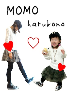 「迷彩スカート」｜MOMOさん（キッズ・140cm）の冬コーディネート