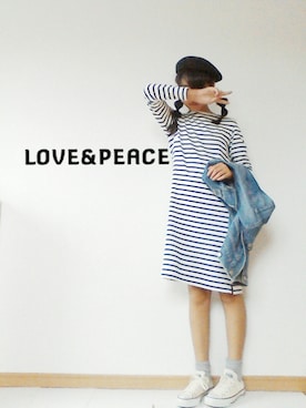 「UNIQLO（ユニクロ）のアイテム（ハンチング/ベレー帽）」を使った、MOMOさん（キッズ・145cm）の秋コーディネート