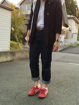 「AS KNOW AS plus（アズノゥアズプラス）のアイテム（その他アウター）」を使った、ちゃんまいさん（レディース・162cm）の秋コーディネート