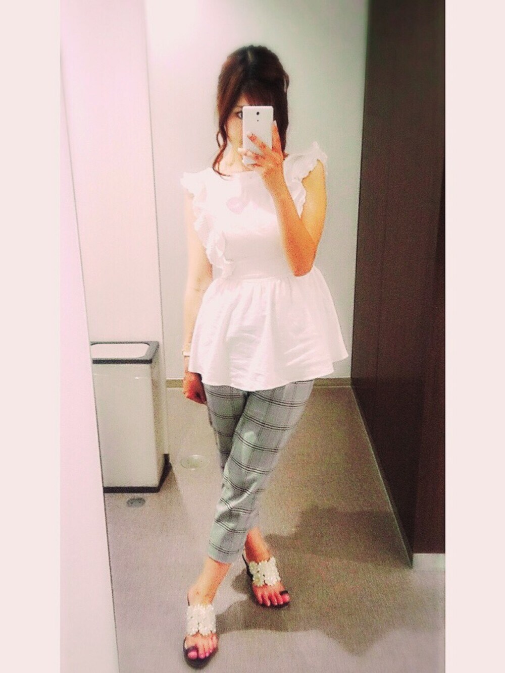 「ドラフトRA」｜「SNIDELのアイテム（シャツ/ブラウス、ホワイト系）」を使った、aichaaan79さん（レディース・164cm）の夏コーディネートの1枚目の写真