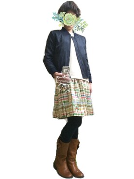「JILL STUART（ジルスチュアート）のアイテム（ブルゾン）」を使った、konatsukoさん（レディース・161cm）の冬コーディネート