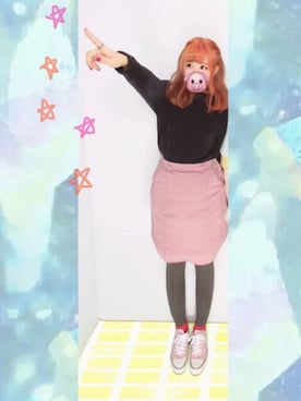 「丸首ニット」｜クロワッサンさん（レディース・154cm）の春コーディネート