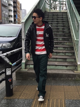 「schott(ショット)のアイテム(ブレスレット)」を使った、Tomoya Miuraさん(メンズ・169cm)の春コーディネート