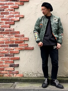 「アイテム（MA-1）」を使った、Tomoya  Miuraさん（メンズ・169cm・20代）の秋コーディネート
