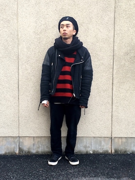 「DETAILS（ディテールズ）のアイテム（シューズ）」を使った、photographer Himeさん（メンズ・163cm）の冬コーディネート