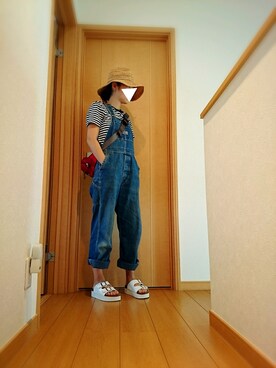 「BIG SMITH（ビッグスミス）のアイテム（オールインワン・サロペット）」を使った、akotekaさん（レディース・153cm）の夏コーディネート