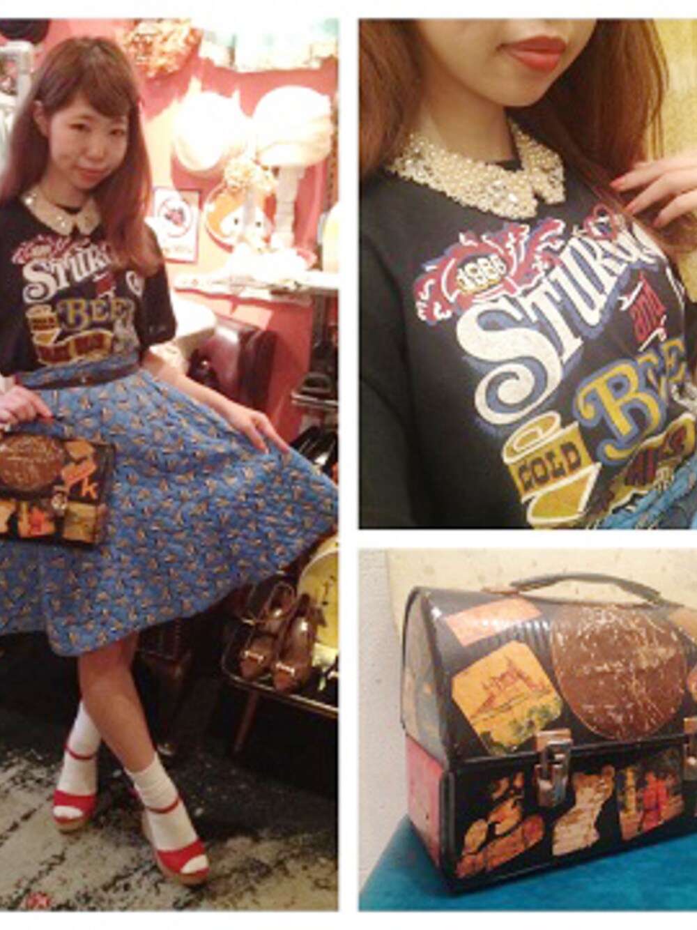 「８０ｓ　プリントＴシャツ（Tシャツ/カットソー、ブラック系）」を使った、G2?さん（レディース・151cm）の夏コーディネートの1枚目の写真
