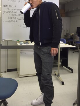 「アイテム（食器/キッチン、ホワイト系）」を使った、あつーしさん（メンズ・179cm）の冬コーディネート