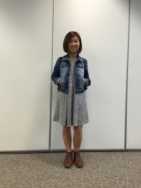 「stradivarius（ストラディバリウス）のアイテム（デニムジャケット）」を使った、kaichristinaさん（レディース・152cm）の秋コーディネート