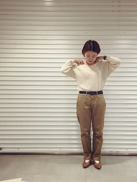 「SCYE BASICS（サイベーシックス）のアイテム（チノパンツ）」を使った、muuさん（レディース・150cm）の秋コーディネート