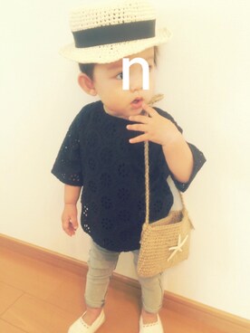 「#レース」｜「アイテム（その他シューズ）」を使った、pirosanさん（キッズ・80cm）の夏コーディネート