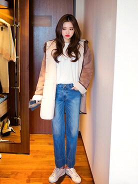 「와이드팬츠」｜츄さん（レディース・164cm）の冬コーディネート