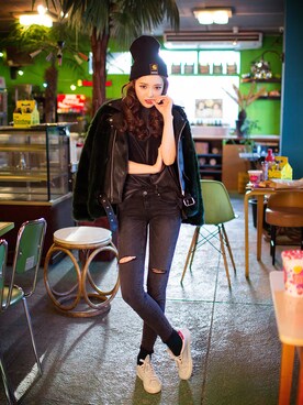 「Carhartt WIP（カーハートダブリューアイピー）のアイテム」を使った、츄さん（レディース・164cm）の冬コーディネート