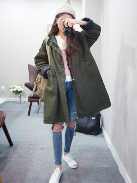 「chuu（チュー）のアイテム（その他アウター）」を使った、츄さん（レディース・164cm）の冬コーディネート