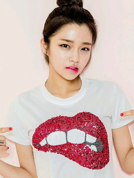 「chuu（チュー）のアイテム（トップス）」を使った、츄さん（レディース・164cm）の春コーディネート