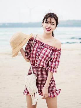 「outfit」｜「アイテム（ワンピース/ドレス）」を使った、츄さん（レディース・164cm）の春コーディネート